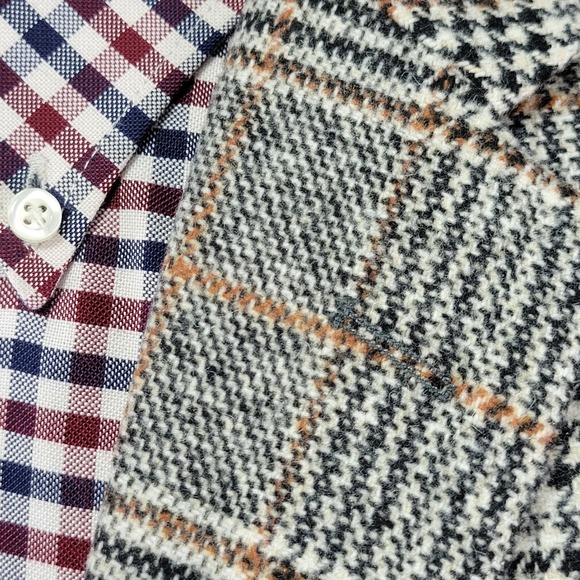 Linea Uomo Men's Sport Coat Wool Blend Heavy Flannel Plaid Luxury Fabric 50L - Picture 11 of 16